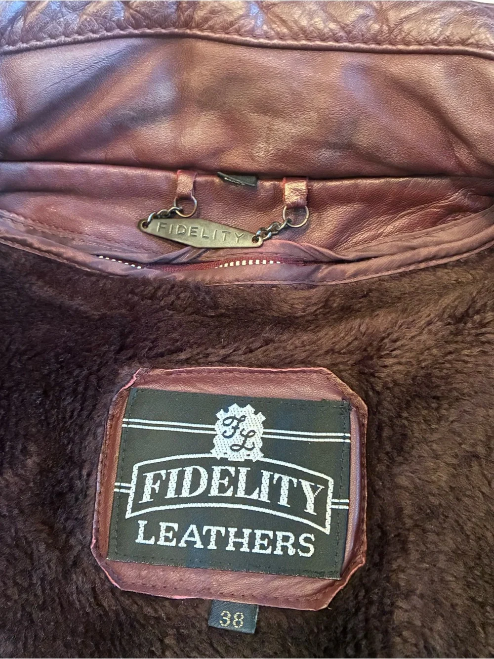 Fidelity Men's Burgundy Leather Bomber Jacket